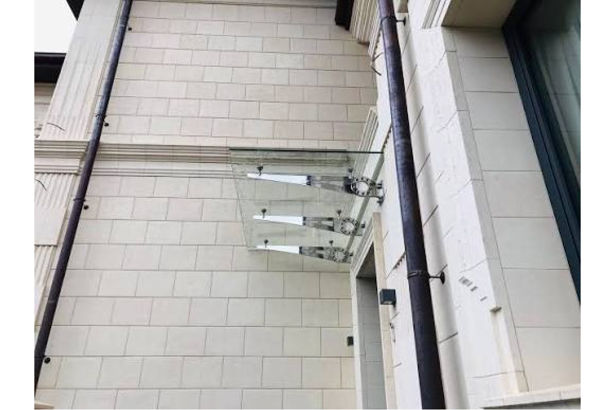 Навес на держателях Invisio Aura Glass стекло триплекс графит 1500*1000 мм нержавеющая сталь