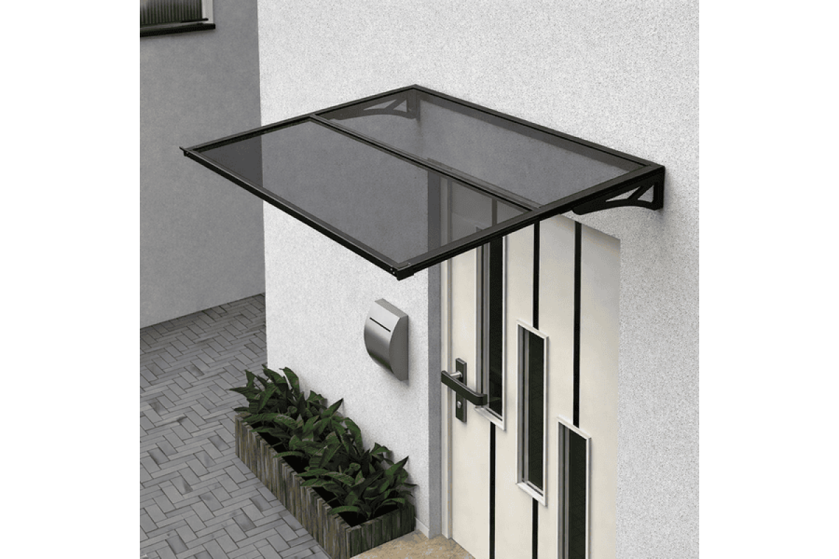 Навіс на каркасі Invisio Crystal Guard скло триплекс графіт 1500*1000 мм чорний