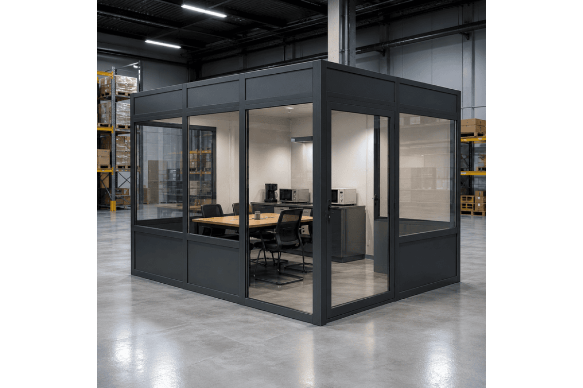 Металопластиковий тамбур REHAU 3000*2400 мм антрацит