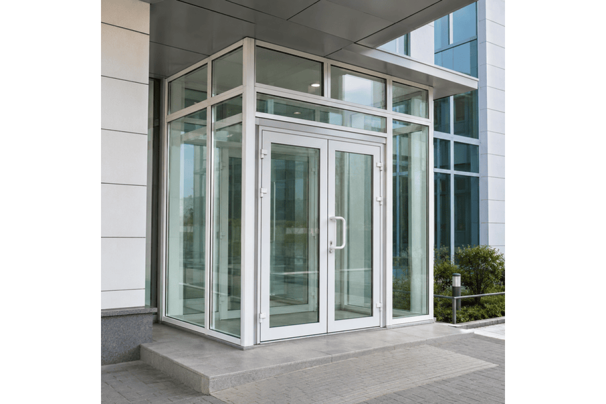 Металопластиковий тамбур REHAU 4300*2700 мм білий