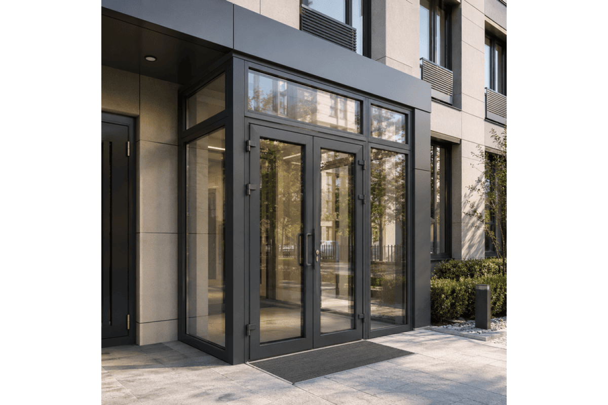 Металопластиковий тамбур REHAU 3600*2700 мм антрацит