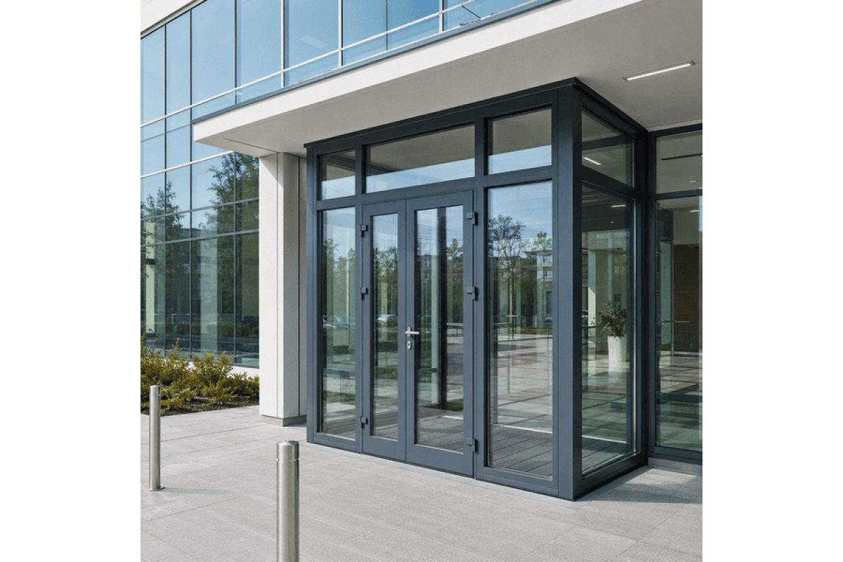 Металлопластиковый тамбур REHAU 3700*2700 мм антрацит