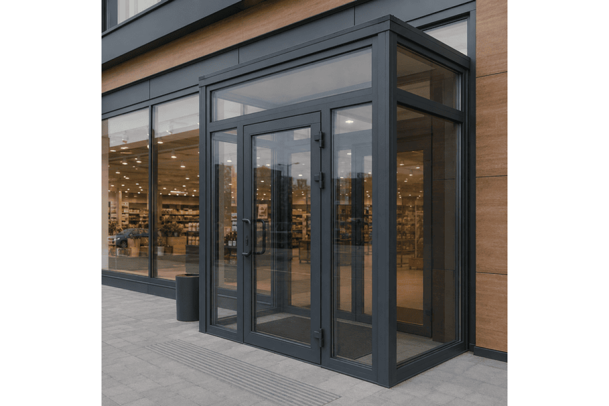 Металопластиковий тамбур REHAU 3200*2500 мм антрацит