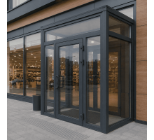 Металлопластиковый тамбур REHAU 3800*2700 мм антрацит