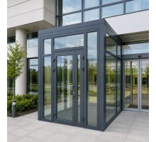 Металлопластиковый тамбур REHAU 3900*2700 мм антрацит
