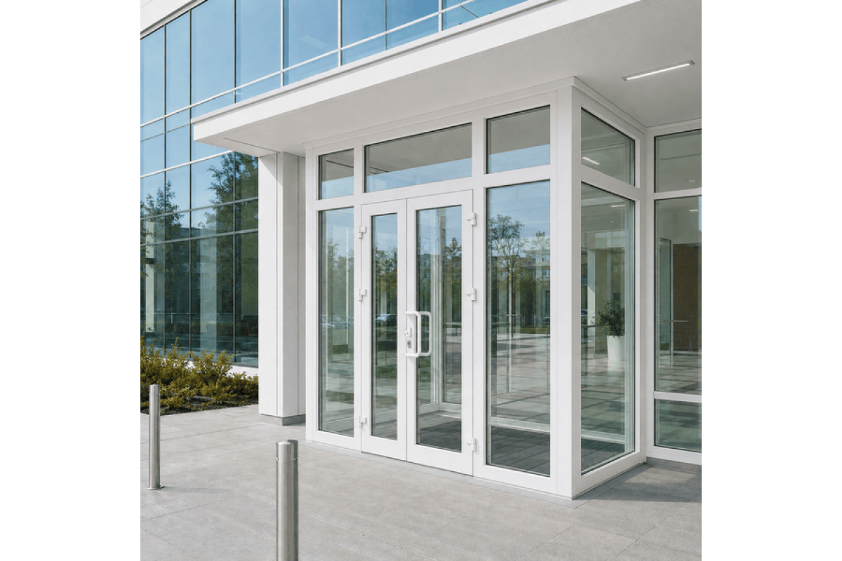 Металопластиковий тамбур REHAU 3500*2700 мм білий
