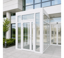 Металлопластиковый тамбур REHAU 2100*2600 мм белый