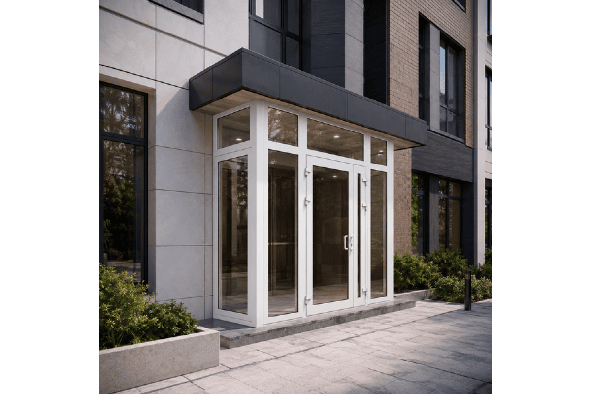 Металопластиковий тамбур REHAU 2200*2600 мм білий