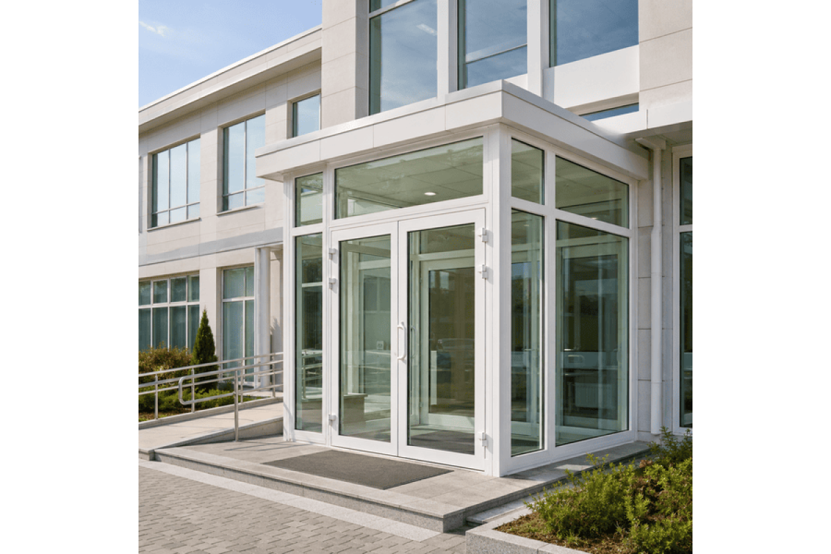 Металопластиковий тамбур REHAU 2300*2600 мм білий