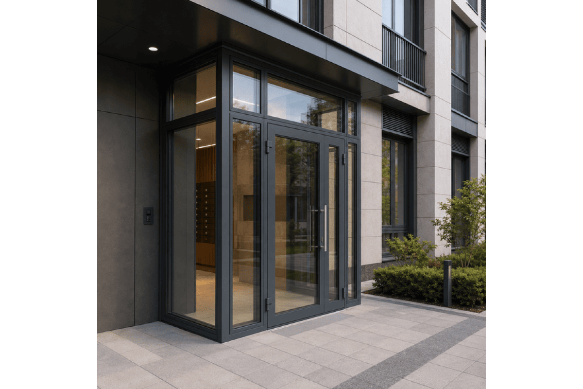 Металопластиковий тамбур REHAU 3100*2700 мм антрацит