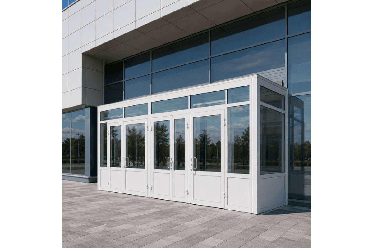 Металопластиковий тамбур REHAU 4000*2500 мм білий