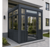 Металопластиковий тамбур REHAU 3300*2500 мм антрацит