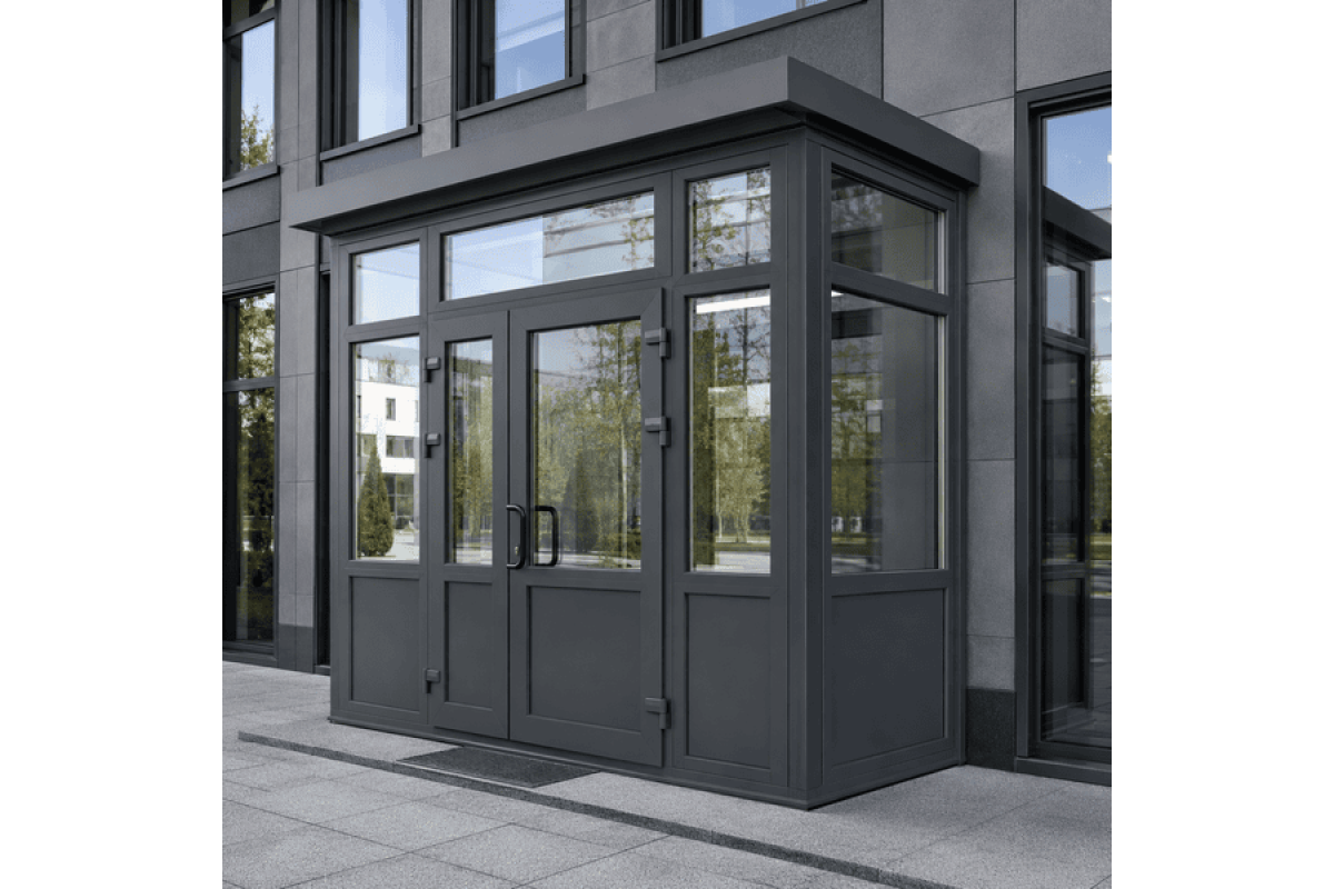 Металопластиковий тамбур REHAU 4100*2400 мм антрацит