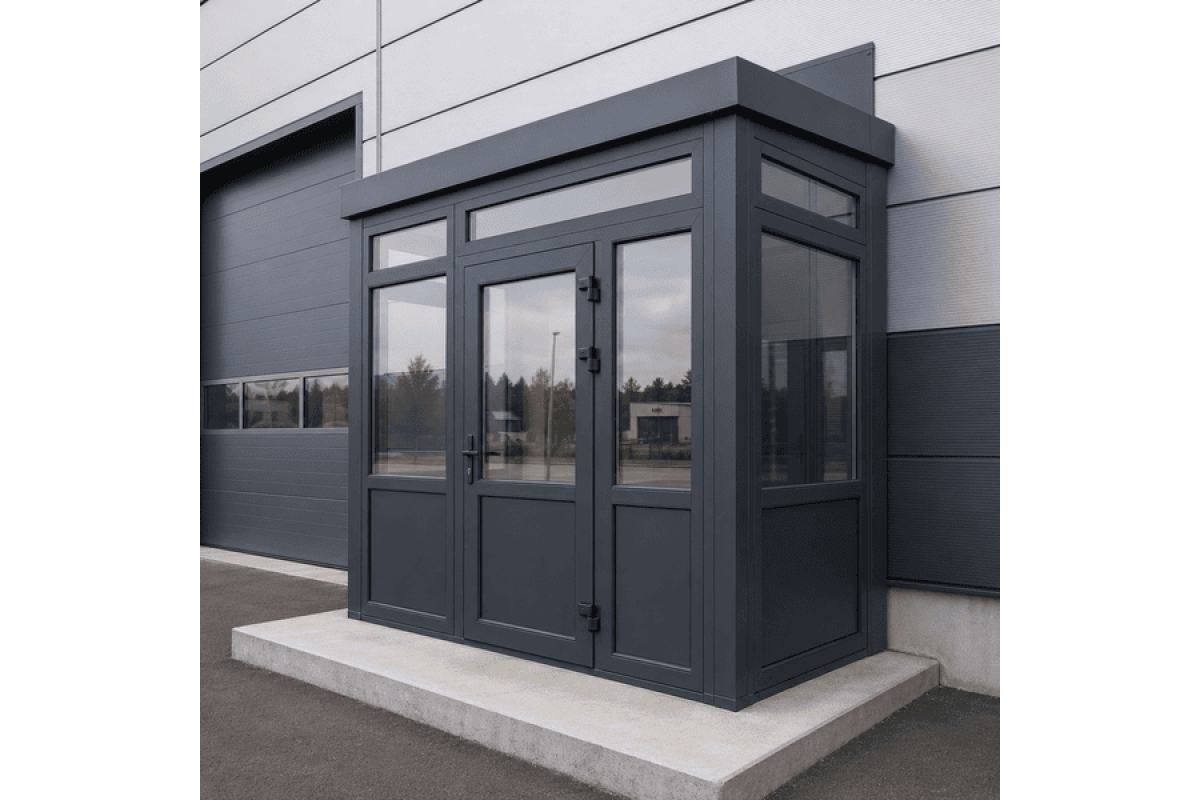 Металопластиковий тамбур REHAU 3900*2500 мм антрацит