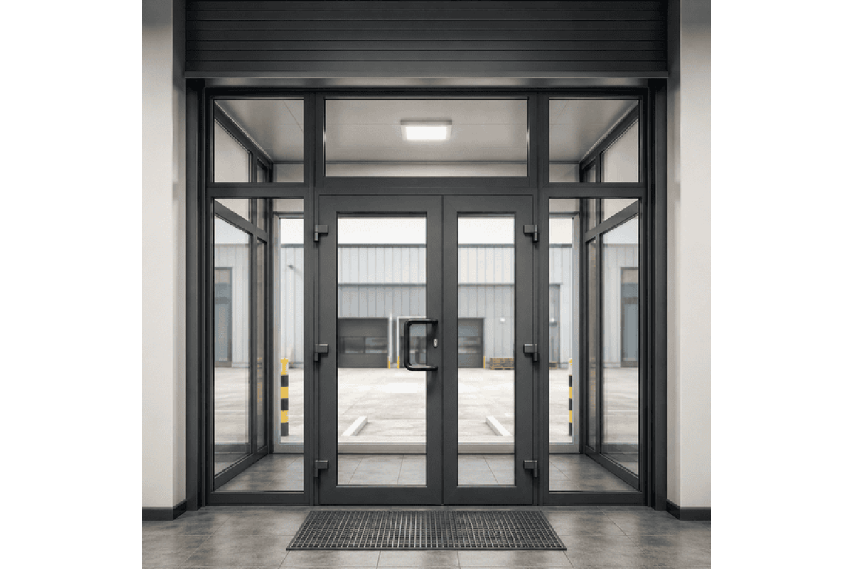 Тамбур металлопластиковый внутренний REHAU 3900*2500 мм антрацит