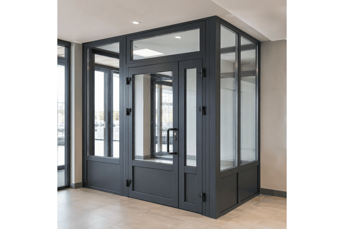 Тамбур металопластиковий внутрішній REHAU 2600*2500 мм антрацит