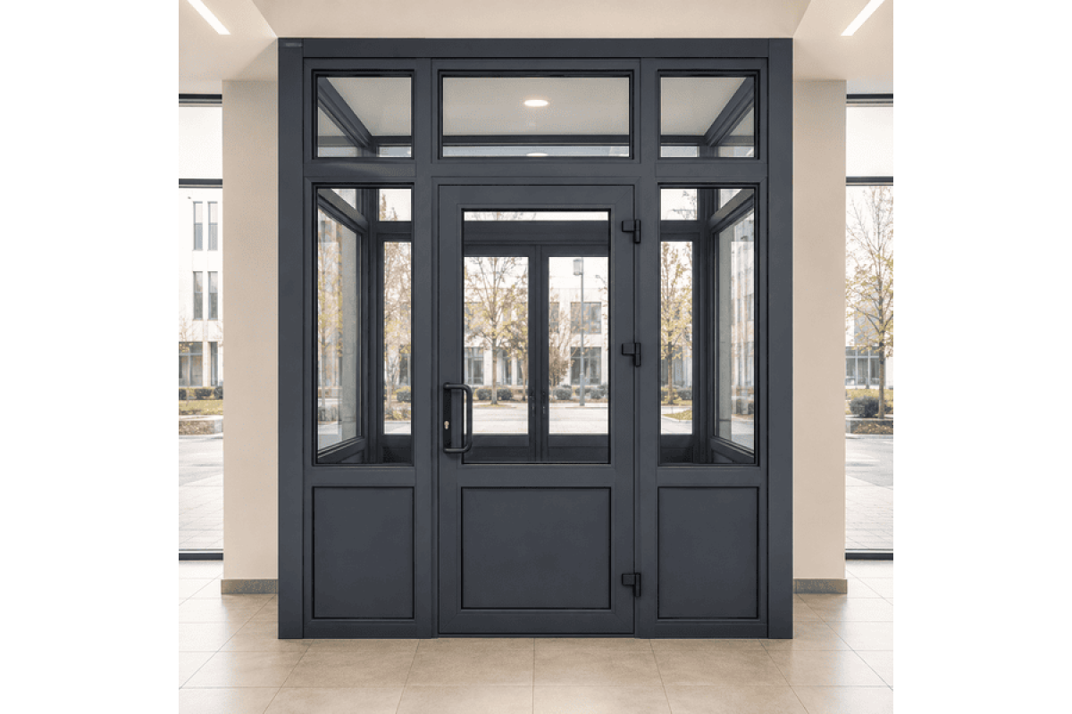 Тамбур металопластиковий внутрішній REHAU 3700*2600 мм антрацит