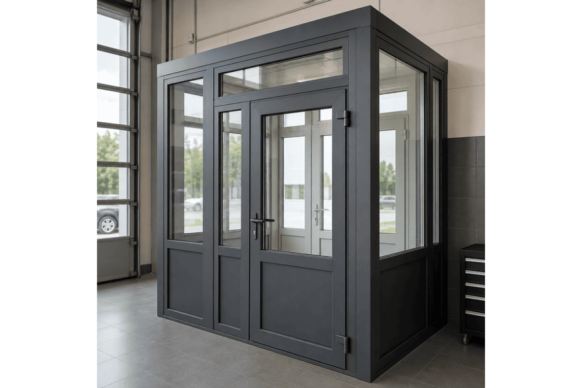 Тамбур металопластиковий внутрішній REHAU 3400*2600 мм антрацит