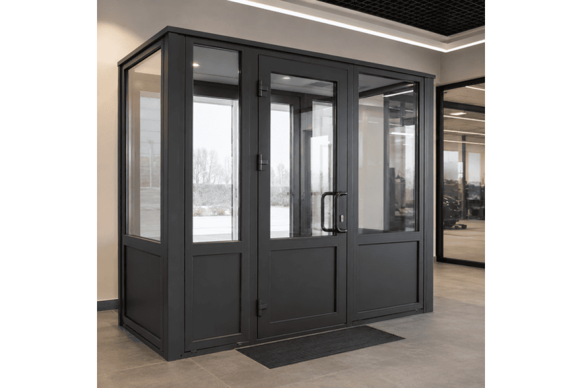 Тамбур металопластиковий внутрішній REHAU 3500*2600 мм антрацит