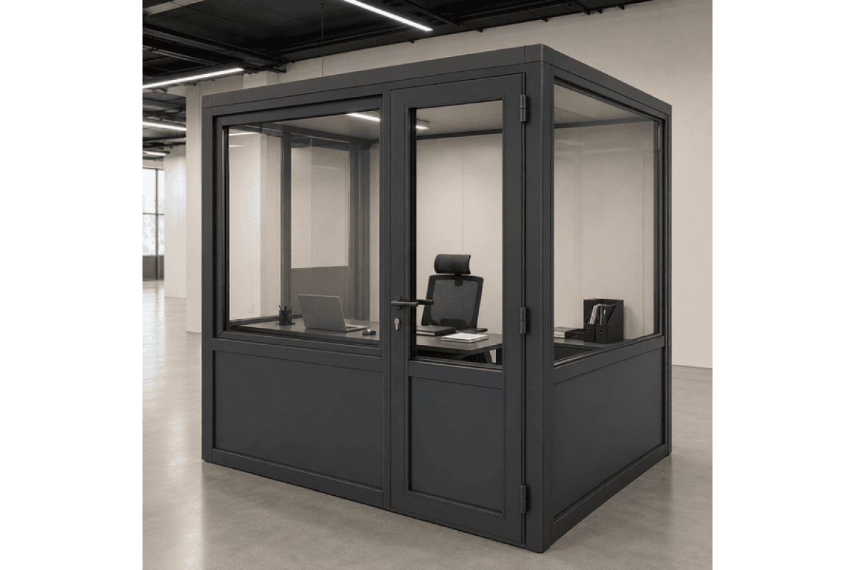 Металлопластиковый тамбур REHAU 3300*2400 мм антрацит