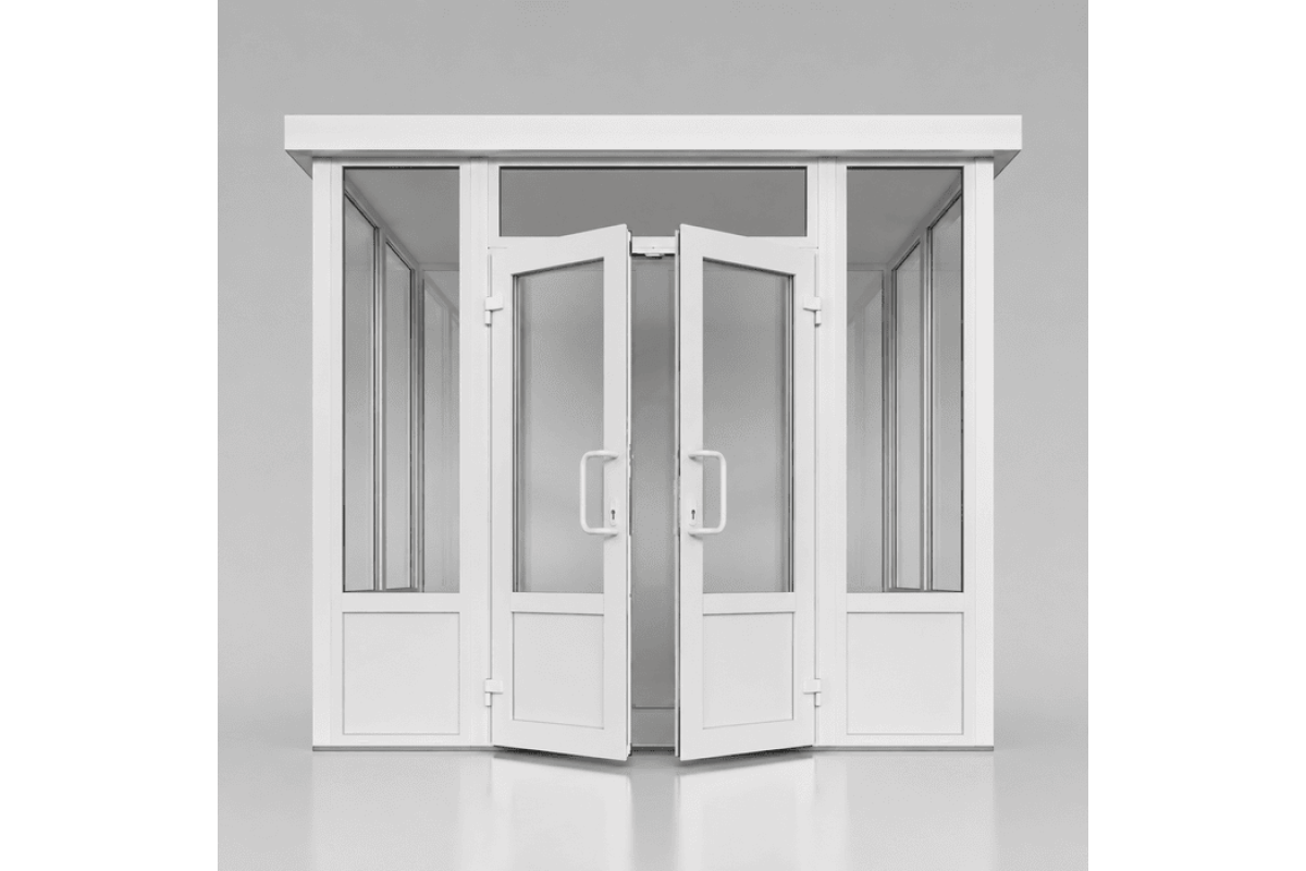 Металопластиковий тамбур REHAU 4200*2500 мм білий