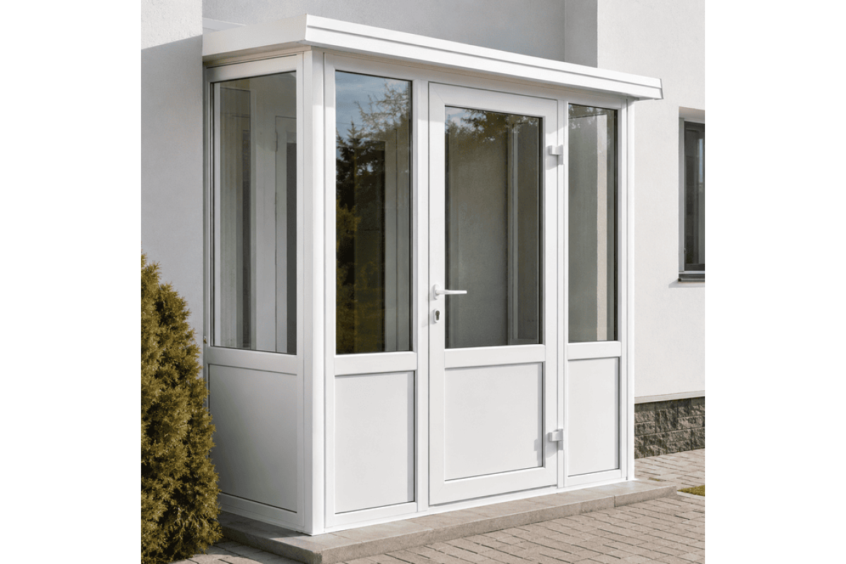 Металопластиковий тамбур REHAU 2800*2500 мм білий