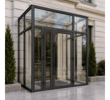 Стеклянный алюминиевый тамбур ALULIGHT 2800*2200 мм антрацит