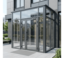 Скляний алюмінієвий тамбур ALULIGHT 2500*2200 мм антрацит