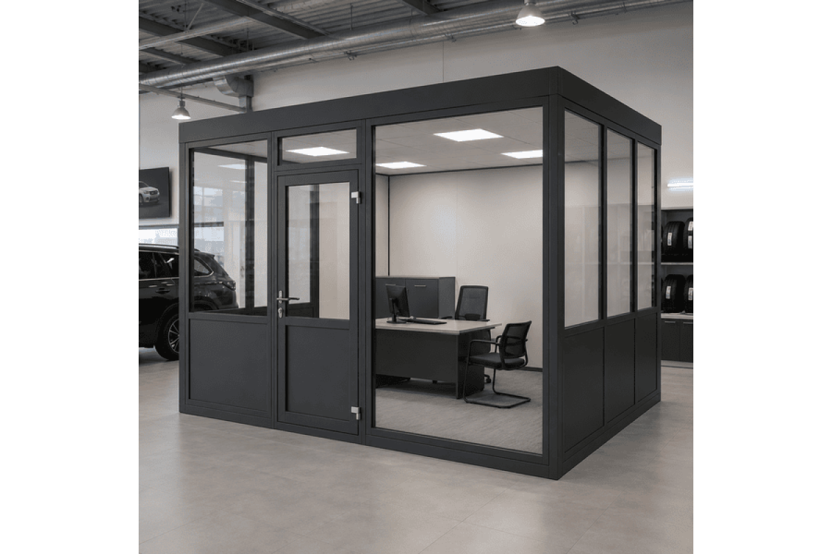 Металопластиковий тамбур REHAU 3800*2400 мм антрацит