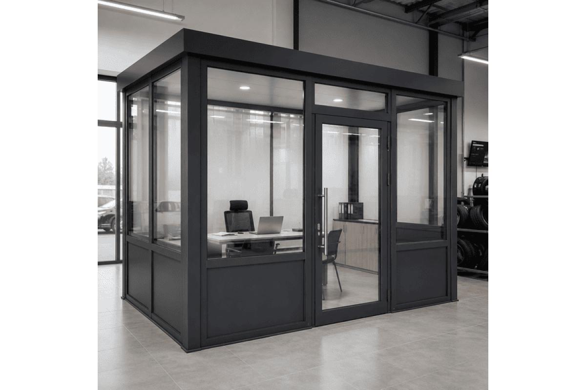 Металопластиковий тамбур REHAU 3100*2400 мм антрацит