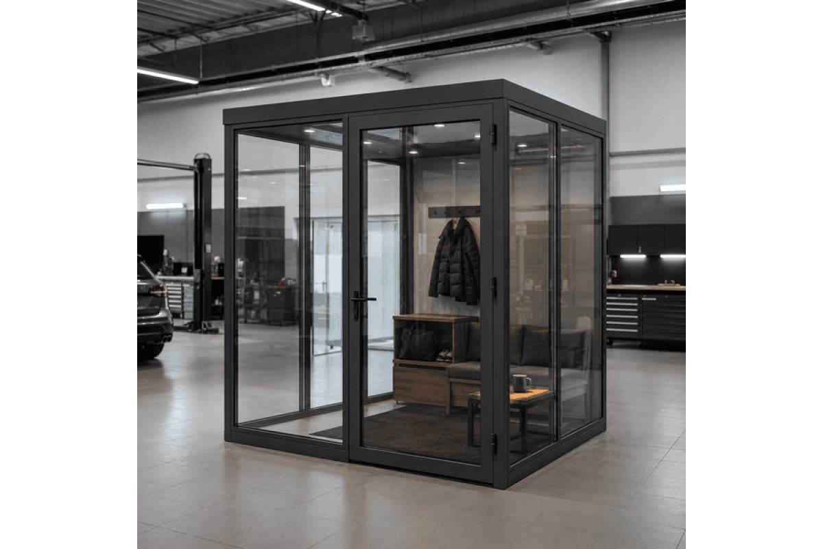 Металопластиковий тамбур REHAU 2500*2400 мм антрацит