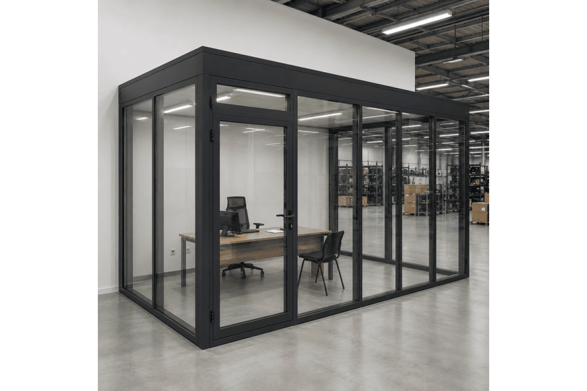 Тамбур алюминиевый для помещений ALULIGHT 4400*2400 мм антрацит