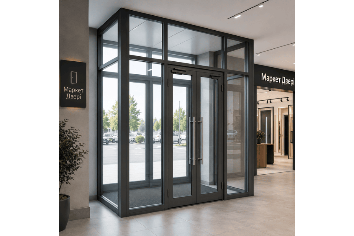 Тамбур алюминиевый внутренний ALULIGHT 2600*2700 мм антрацит