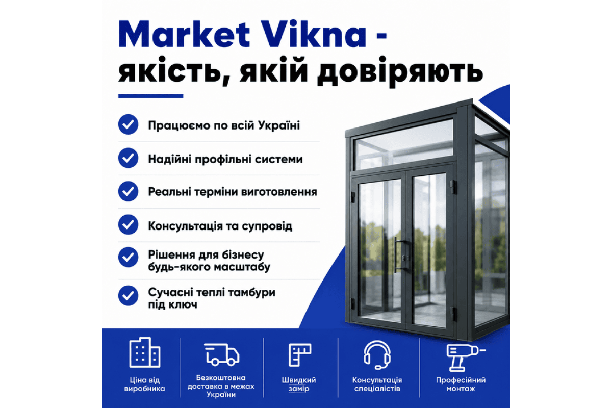 Тамбур алюминиевый для помещений ALULIGHT 4000*2500 мм антрацит