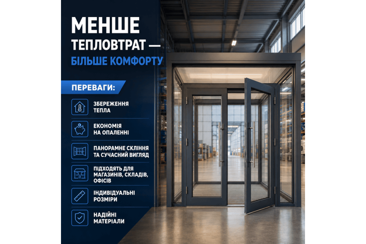 Тамбур алюминиевый для помещений ALULIGHT 4000*2500 мм антрацит