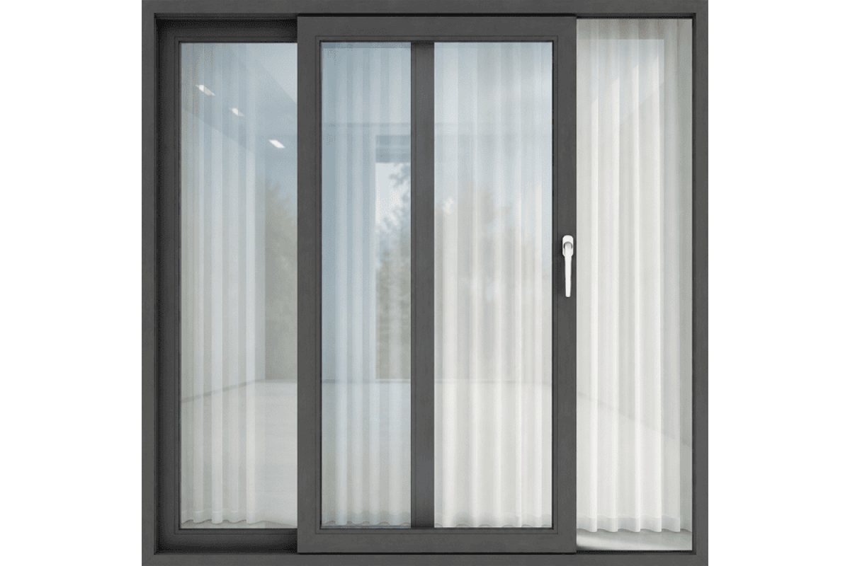 Алюминиевые раздвижные двери из холодного профиля ALULIGHT CS50 1900*2200 мм антрацит