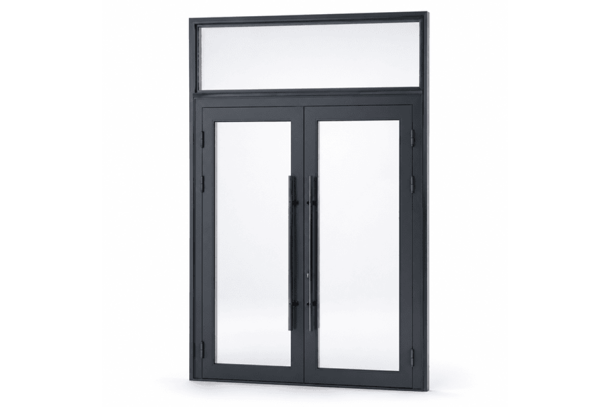 Алюмінієві двері вхідні для комерційних приміщень FRAMEX 1550*2400 мм антарцит
