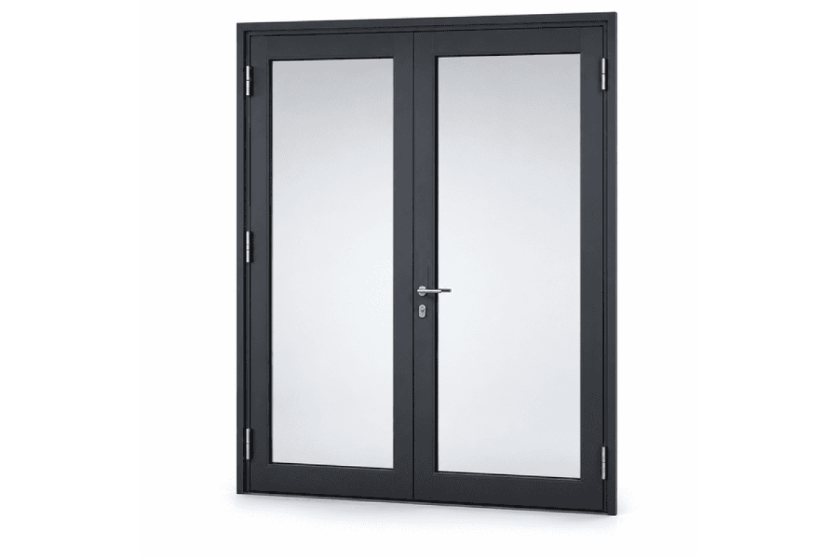 Алюмінієві двері вхідні для комерційних приміщень FRAMEX 1550*2500 мм антарцит