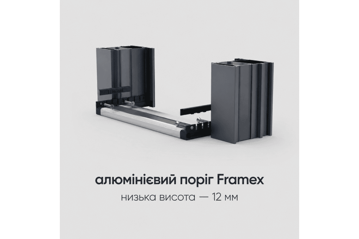 Алюмінієві двері вхідні для комерційних приміщень FRAMEX 900*2300 мм антарцит