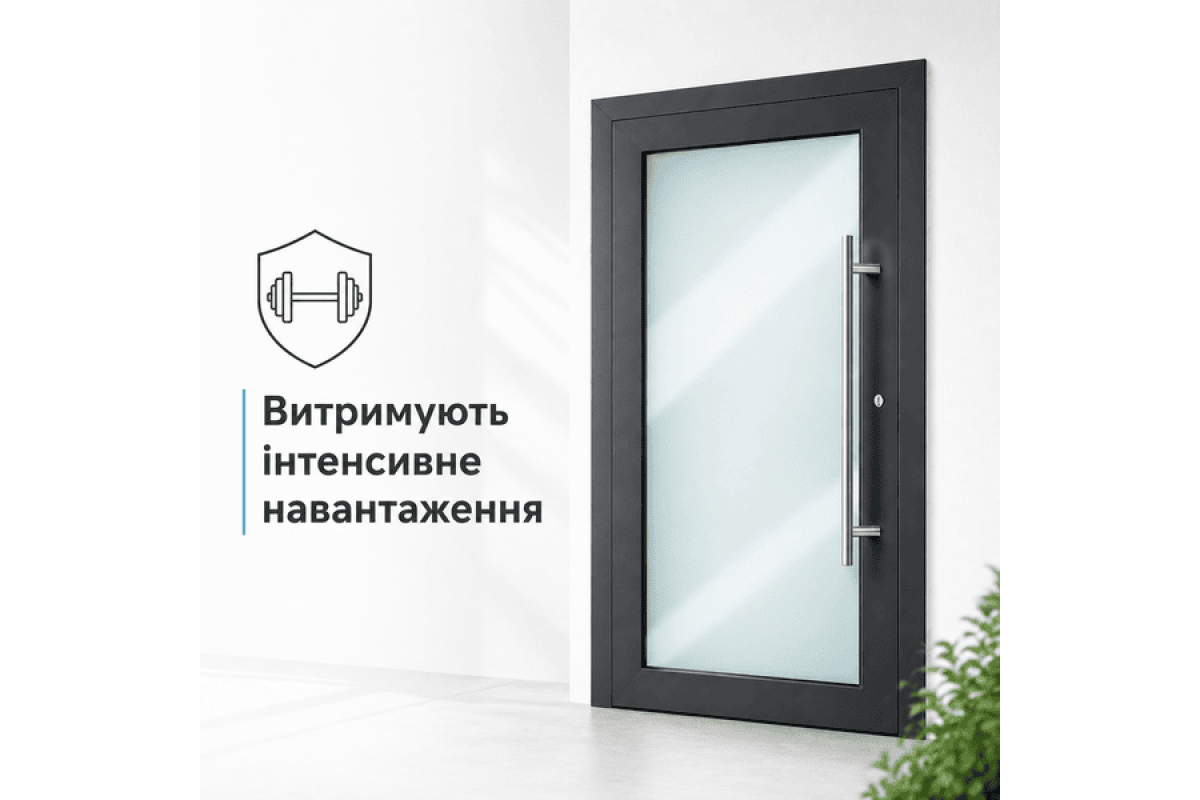 Алюмінієві двері вхідні для комерційних приміщень з холодного профілю ALUPROF MB-45 900*2100 мм антарцит