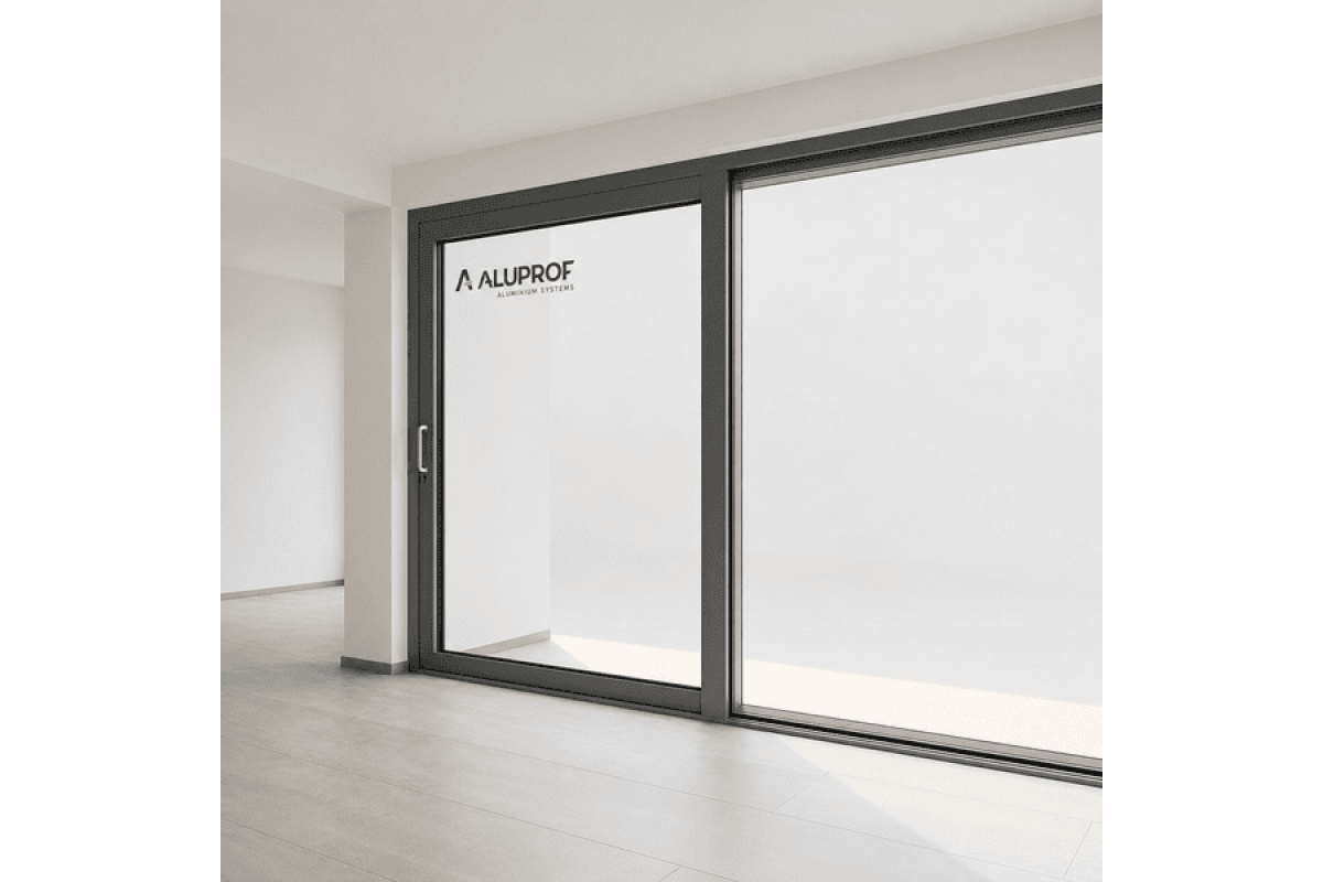 Алюминиевые раздвижные двери из теплоизолированного профиля ALUPROF MB-77HS 2050*2200 мм антрацит