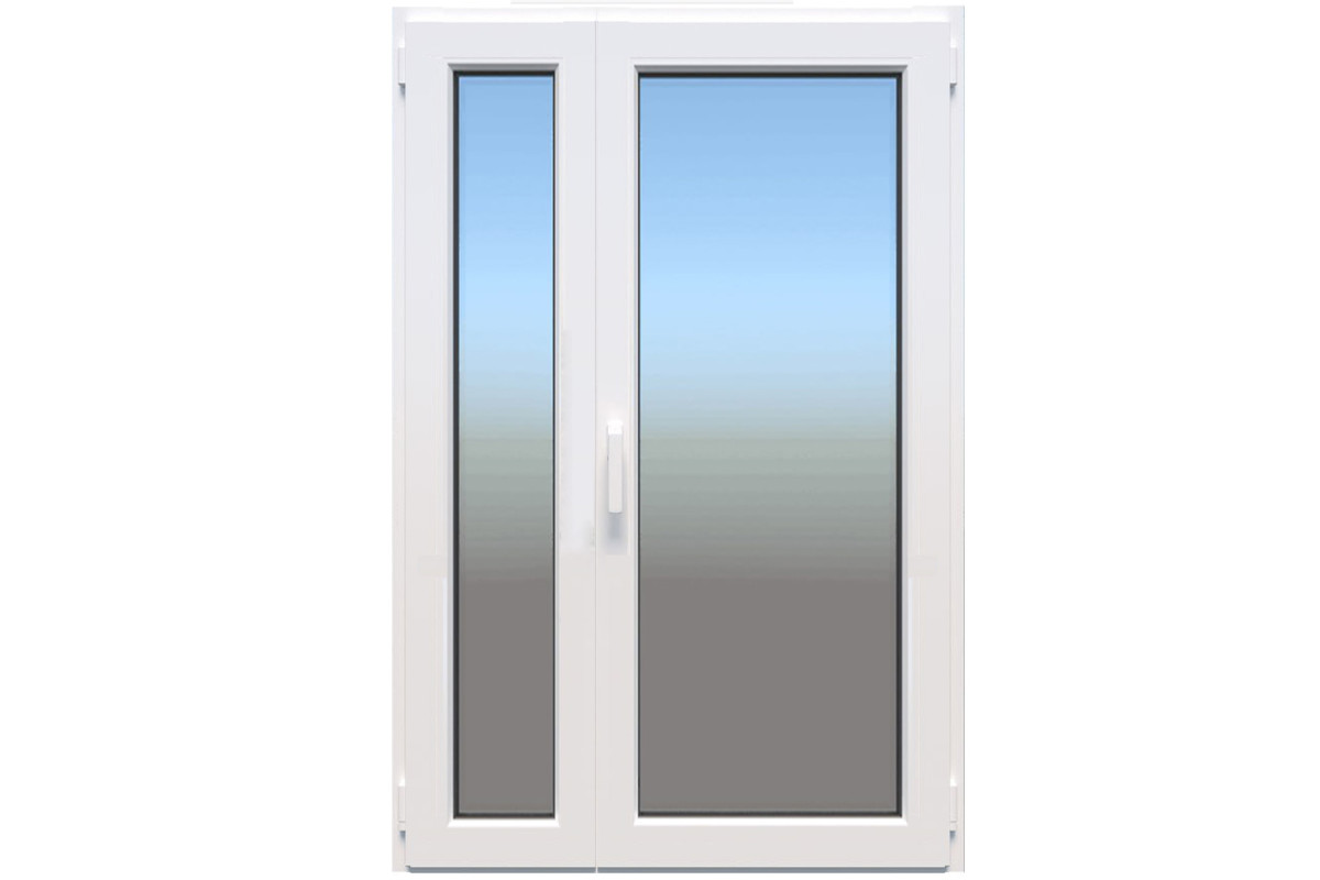 Металлопластиковые двери WDS 5S полуторные с поворотно-откидной створкой 1200 x 2000 мм