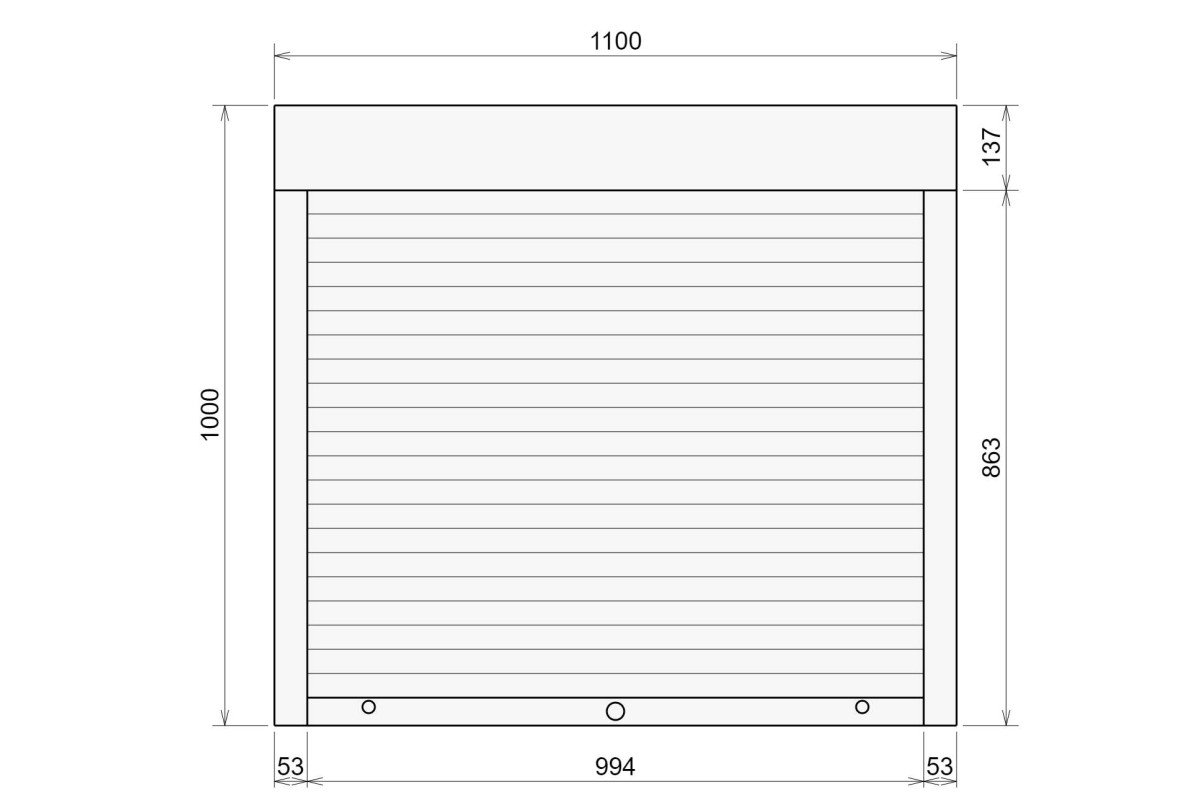 Защитные алюминиевые ролеты Comfort Line 1100-1000 мм P55