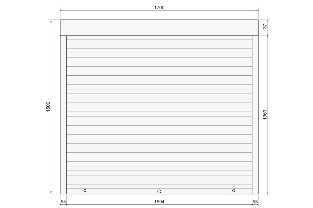 Защитные алюминиевые ролеты Comfort Line 1700-1500 мм P55