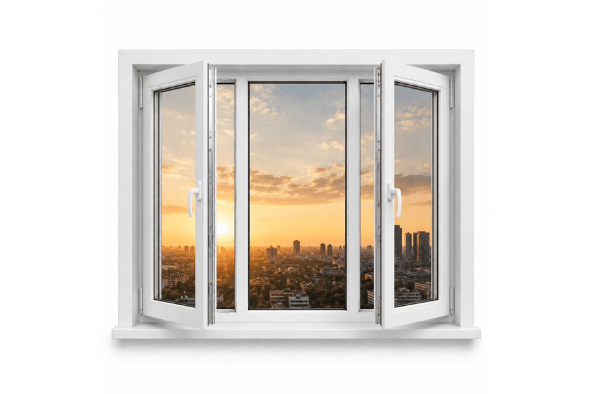Металлопластиковое окно VEKA Softline трёхстворчатое с поворотно-откидной створкой 2000 x 700 мм
