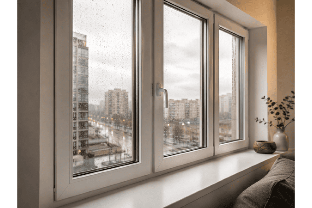 Металопластикове вікно VEKA Softline 82 трьохстулкове з поворотно-відкидною стулкою 1900 x 1000 мм