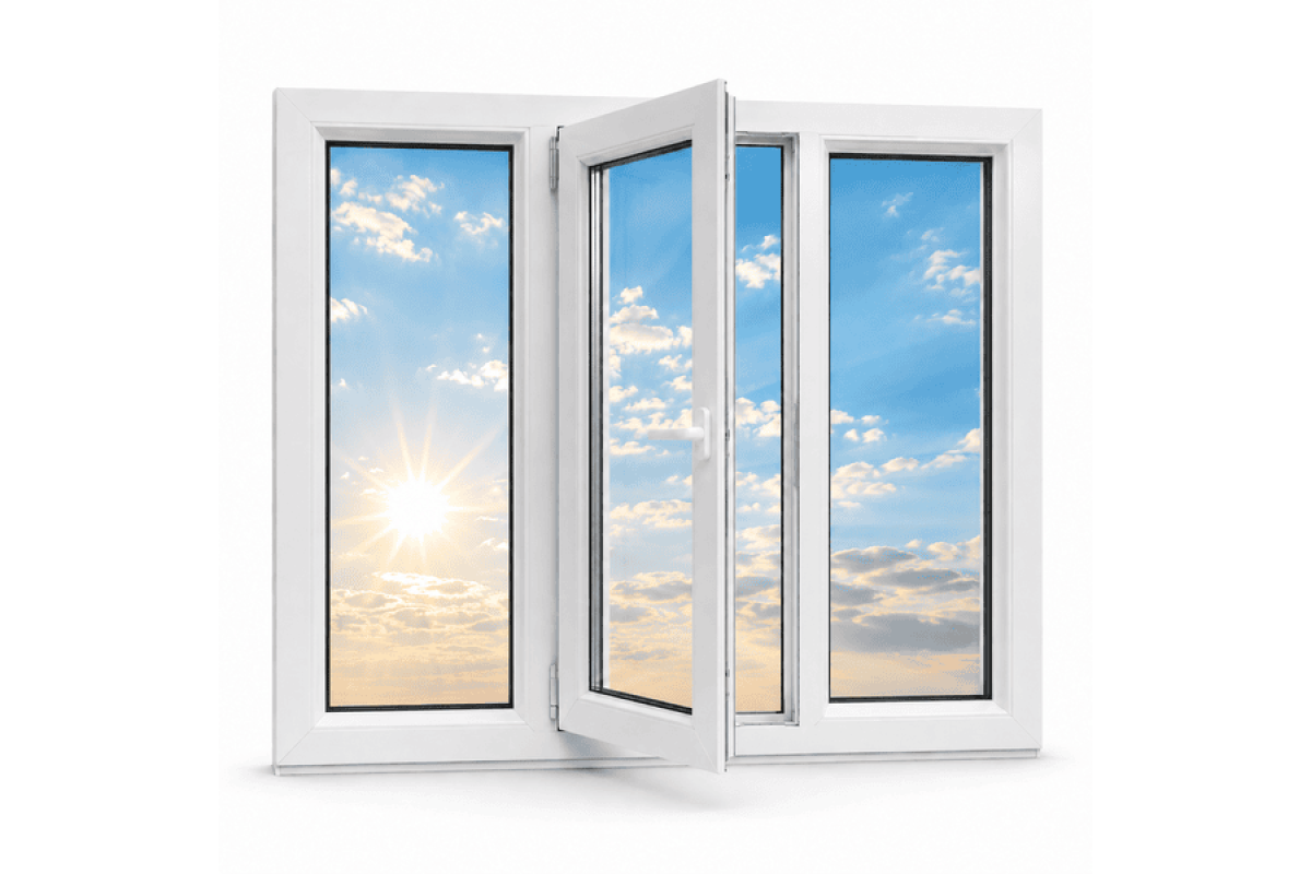 Металопластикове вікно VEKA Softline трьохстулкове з поворотно-відкидною стулкою 1900 x 1000 мм