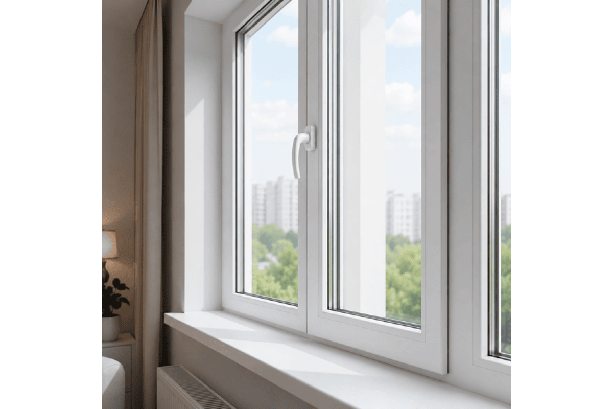 Металопластикове вікно REHAU EURO 60 трьохстулкове з поворотно-відкидною стулкою 2000 x 1000 мм
