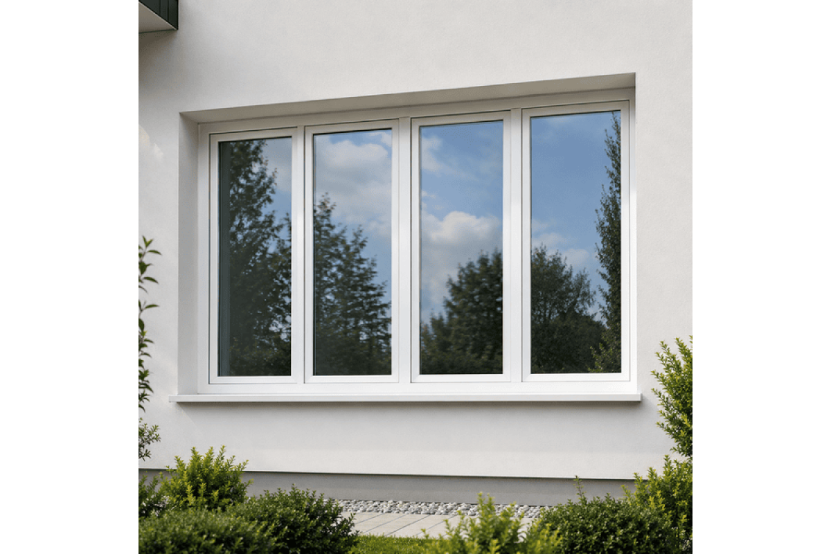 Металопластикове вікно VEKA Softline 76 4х-стулкове з двома поворотно-відкидними стулками 2700 × 1000 мм