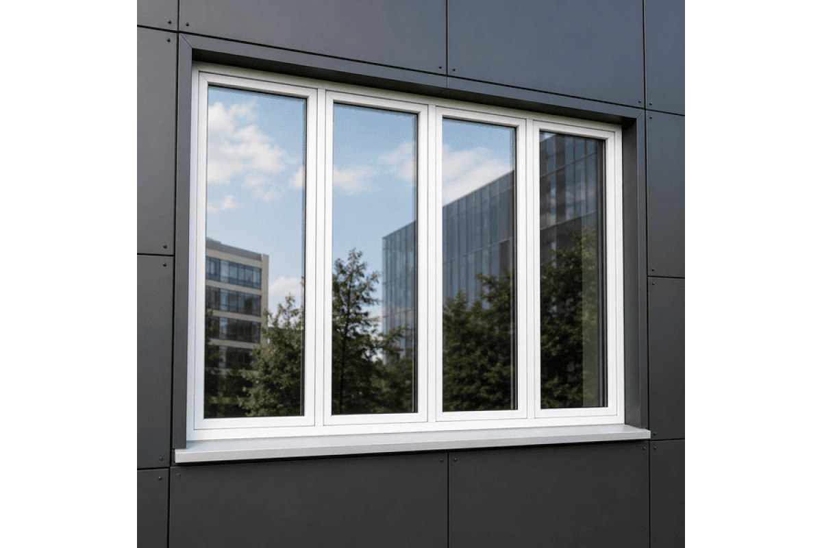 Металопластикове вікно VEKA Softline 76 4х-стулкове з двома поворотно-відкидними стулками 2700 × 1100 мм
